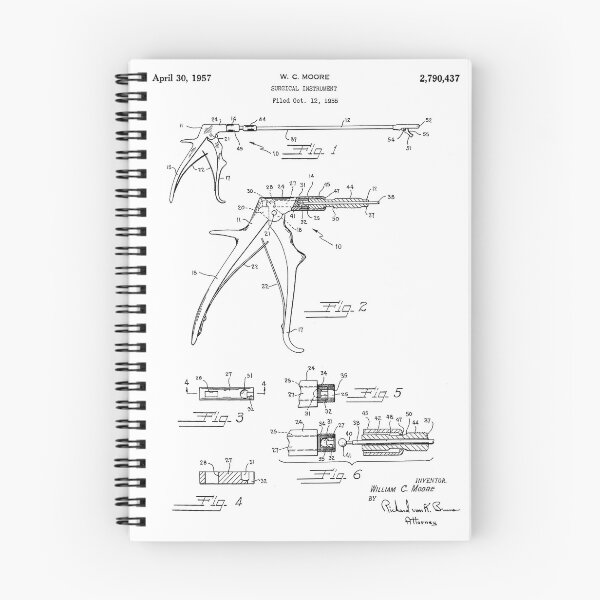 Artikelvorschau, Chirurgisches Instrument Vintage Patent Kunst auf weißem Hintergrund entworfen und verkauft von Peek-Designs.