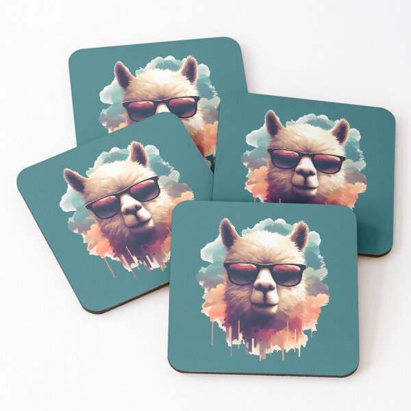 Item preview, Cool Llama Face with Sunglasses Drip Art designed and sold by Itaya Art.