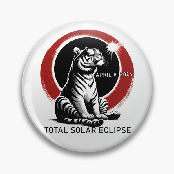 Artikelvorschau, Lustiger Tiger Totale Sonnenfinsternis 2024 entworfen und verkauft von TomFrontierArt.