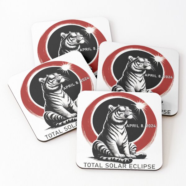 Item preview, Funny Tiger Total solar eclipse 2024 designed and sold by TomFrontierArt.
