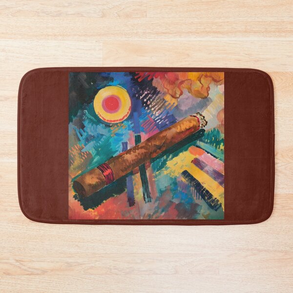 Artikelvorschau, Harmonische Abstraktionen - Geometrische Präzision und kräftige Pinselführung in einem Cigar Lounge-Porträt entworfen und verkauft von OlfactoART Studio.