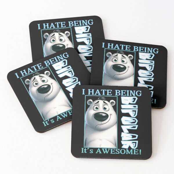 Item preview, I Hate Being Bipolar It's Awesome Funny Quote Polar Bear Cartoon designed and sold by André Botes.