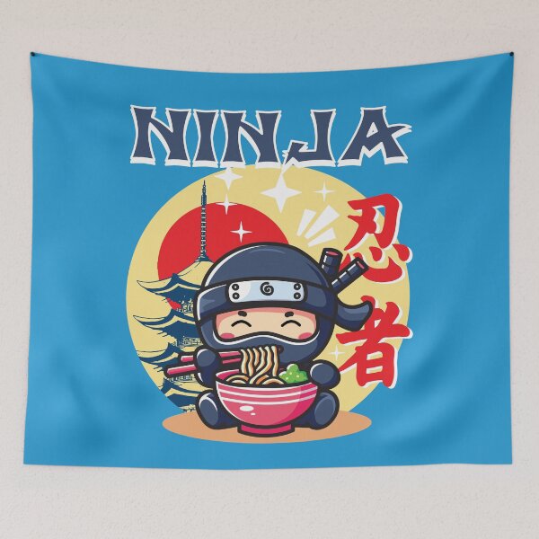 Item preview, kawaii ninja eating ramen designed and sold by samah82.