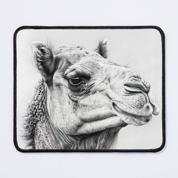 Item preview, Black and White Camel Pencil Drawing designed and sold by Pencil-Art.