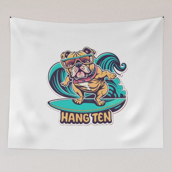 Item preview, Surfing Bulldog - Hang Ten designed and sold by NiftyWrx.