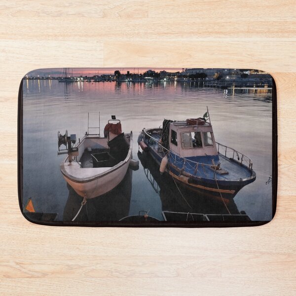 Item preview, Sunset Embrace: Two Fishing Boats at the Harbor designed and sold by EpicVistas.