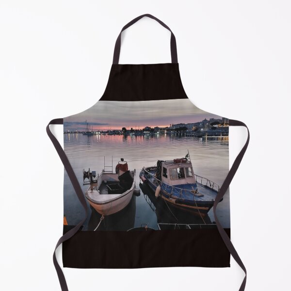 Item preview, Sunset Embrace: Two Fishing Boats at the Harbor designed and sold by EpicVistas.