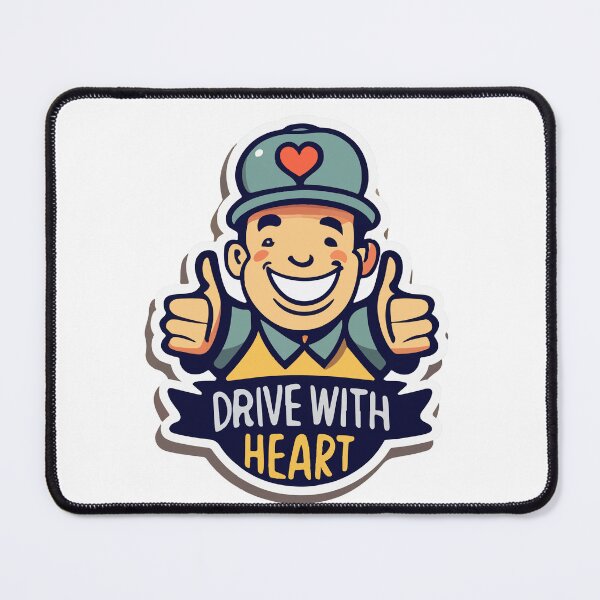 Item preview, Cheerful Bus Driver - Drive with Heart Cartoon designed and sold by NiftyWrx.