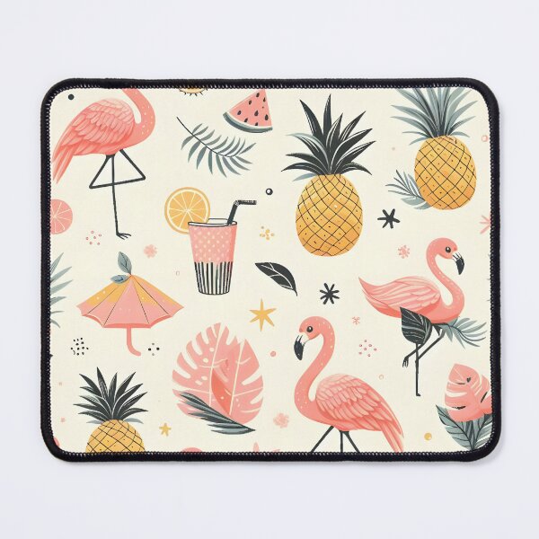 Item preview, Summer patterns with flamingos and pineapples designed and sold by revsdesign.