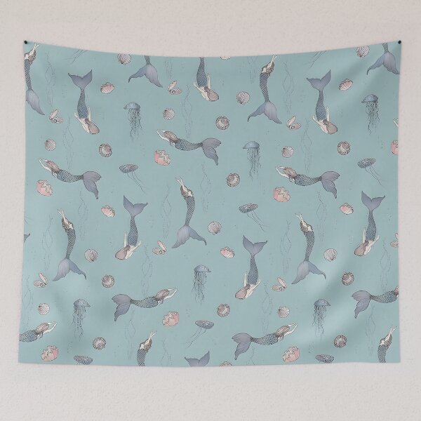 Item preview, Mermaid pattern full color designed and sold by revsdesign.
