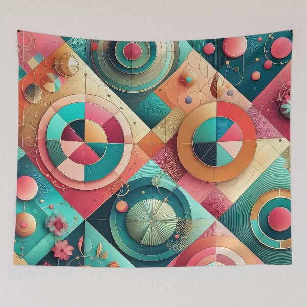 Item preview, Geometric Fusion: A Vivid Exploration of Shape and Colour designed and sold by ArtComixHaven.
