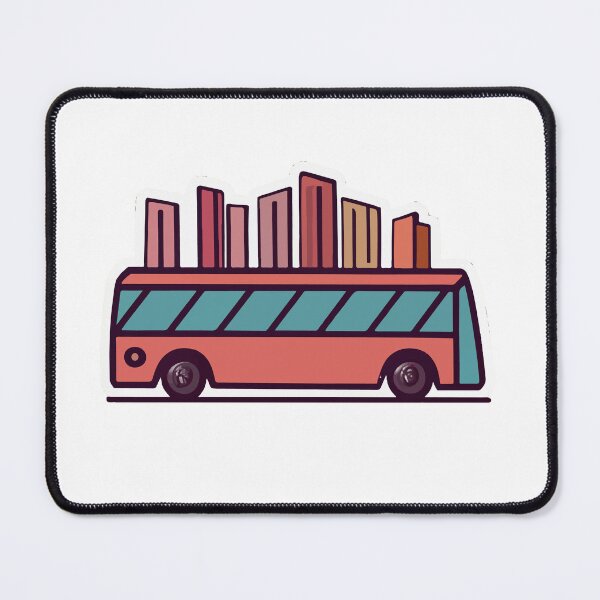 Item preview, Modern City Bus and Skyscrapers Art designed and sold by NiftyWrx.