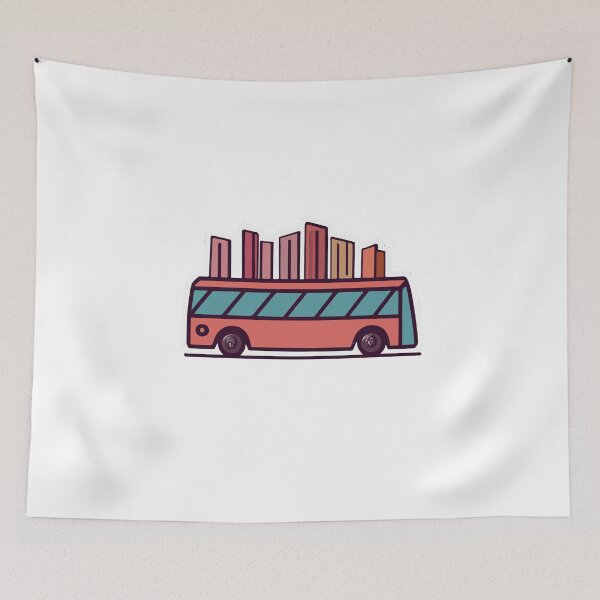 Item preview, Modern City Bus and Skyscrapers Art designed and sold by NiftyWrx.