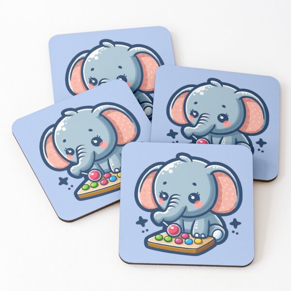 Item preview, Adorable Elephant Ping Pong Player: Cute Sticker Design designed and sold by StickerStudio27.