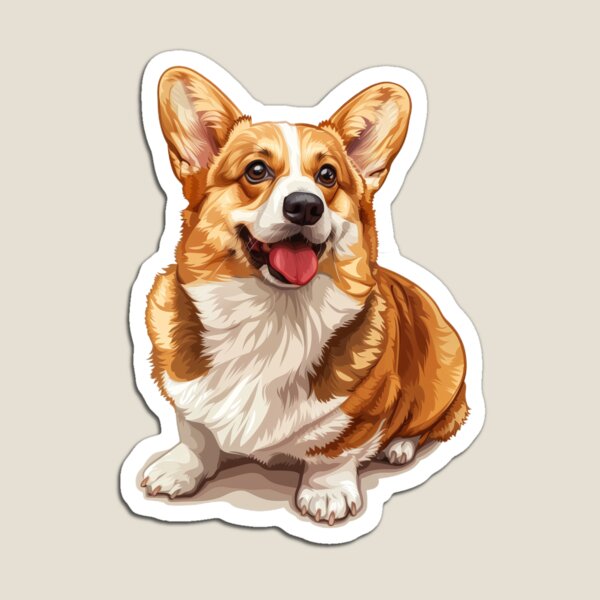 Item preview, Retrato de Corgi sonriente con colores vibrantes designed and sold by NatureSyllabus.