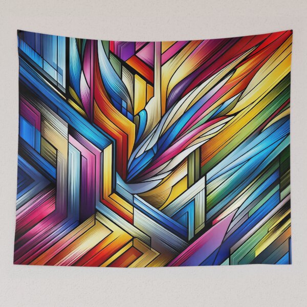 Item preview, Spectrum Vortex Dynamic Interplay of Vivid Geometric Forms designed and sold by ArtComixHaven.