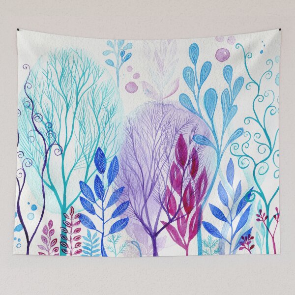 Item preview, Sea Garden 6 - Intuitive abstract watercolour painting of underwater plants designed and sold by klbailey.