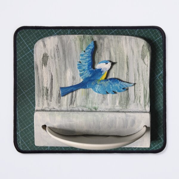 Item preview, new homemade bird feeder, convex silhouette drawing of a tit designed and sold by mrivserg.