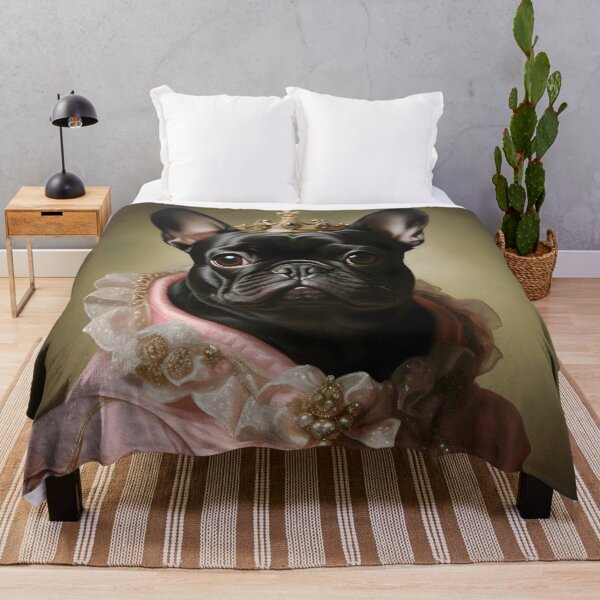 Item preview, Black French Bulldog Portrait Art designed and sold by ConfettiSkyArt.