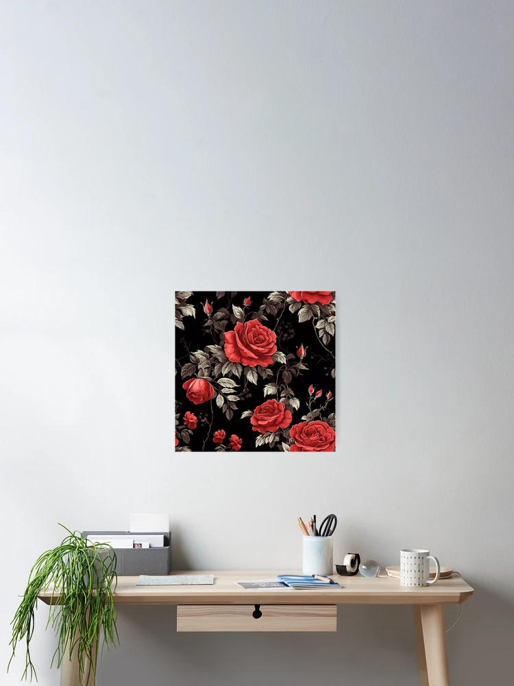 Thumbnail 2 of 3, Poster, Dark Red Roses designed and sold by Calmly.