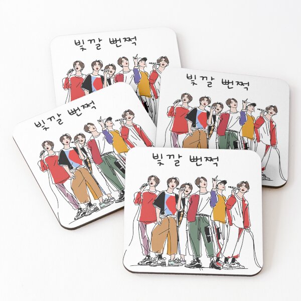 Artikelvorschau, K-Pop Idol Fever - Farbenfrohe Illustration einer Boyband entworfen und verkauft von EmpressKorea.
