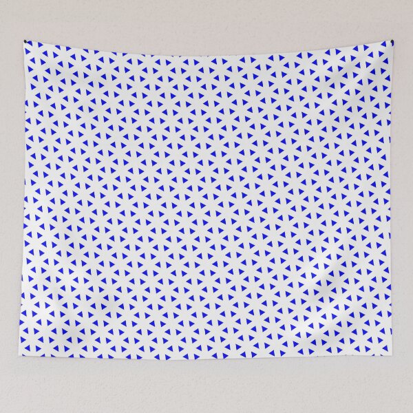 Item preview, Patterned Blue Mirrored Triangles Duplicate White Perpetual Outline designed and sold by Alchemy-A-La-G.