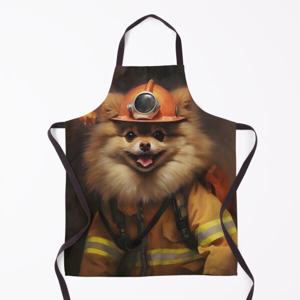 Item preview, Firefighter Pomeranian Portrait Art designed and sold by ConfettiSkyArt.