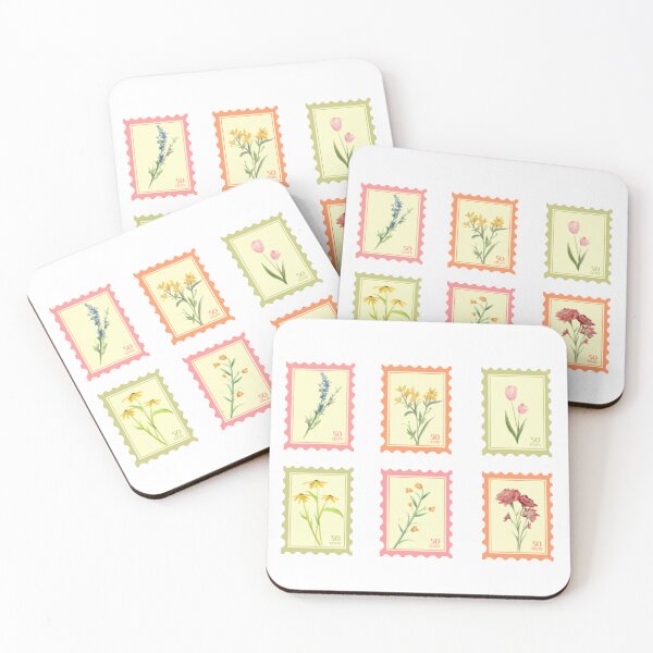 Item preview, Vintage Cute Flower Stamps designed and sold by Rojasole.