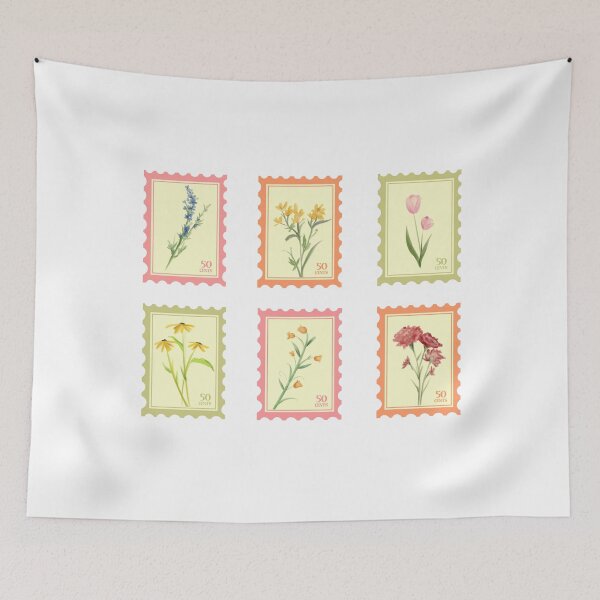 Item preview, Vintage Cute Flower Stamps designed and sold by Rojasole.