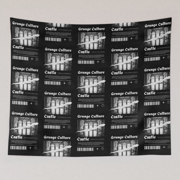 Item preview, Grunge Culture Castle | Black Background designed and sold by RM-Journey.