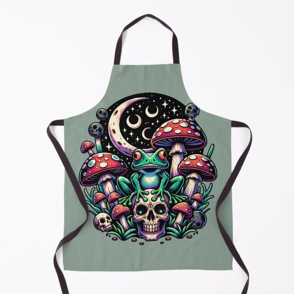 Item preview, Flash Style Weirdcore Frog on Skull Surrounded by Trippy Mushrooms Goblincore designed and sold by dreamsagellc.