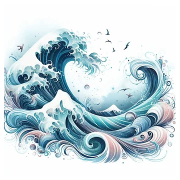 Artwork thumbnail, Wave Sticker Sticker by Elouk