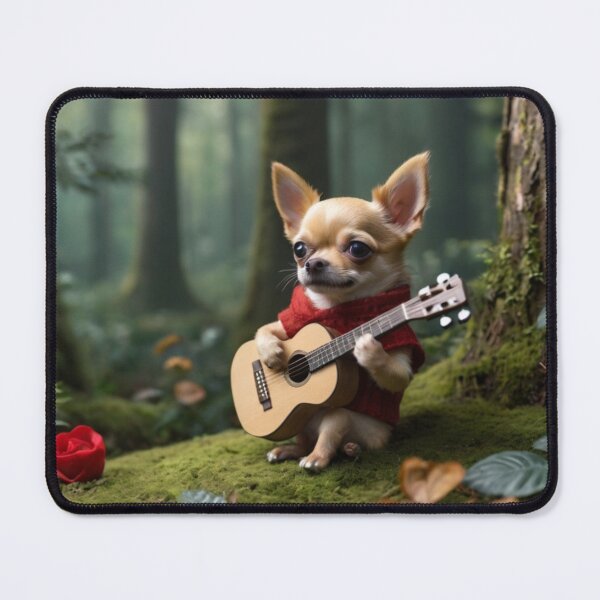 Item preview, Chihuahua and guitar in the forest designed and sold by Artbellachi.