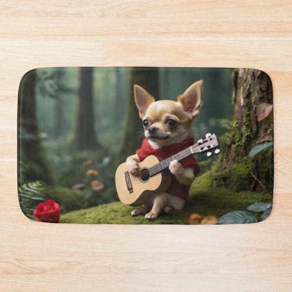 Item preview, Chihuahua and guitar in the forest designed and sold by Artbellachi.