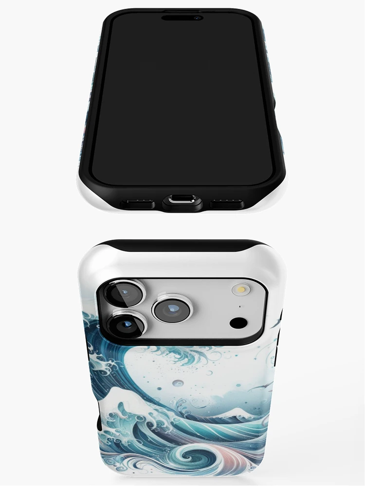 Thumbnail 3 of 4, iPhone Case, Wave Sticker Sticker designed and sold by Elouk.