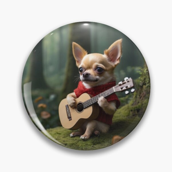 Item preview, Chihuahua and guitar in the forest designed and sold by Artbellachi.