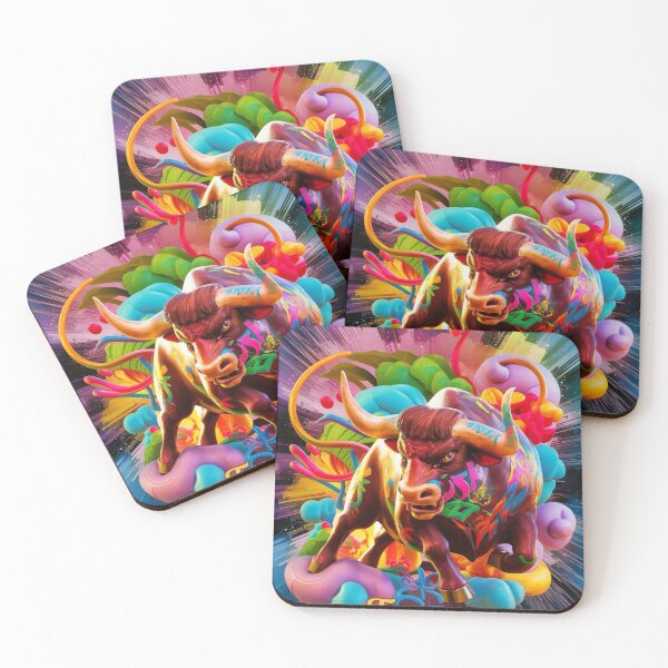 Item preview, Taurus Zodiac. whimsical bull, celestial bull designed and sold by ZodiacWonders.