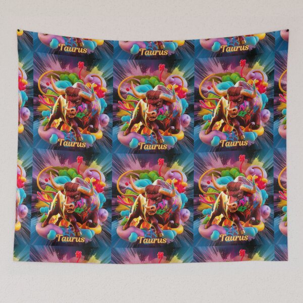 Item preview, Taurus Zodiac. whimsical bull, celestial bull designed and sold by ZodiacWonders.