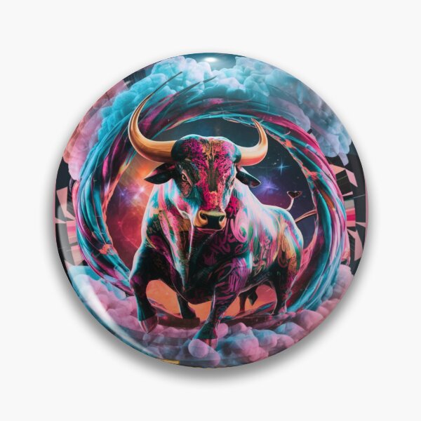 Item preview, Taurus Zodiac. whimsical bull, celestial bull designed and sold by ZodiacWonders.