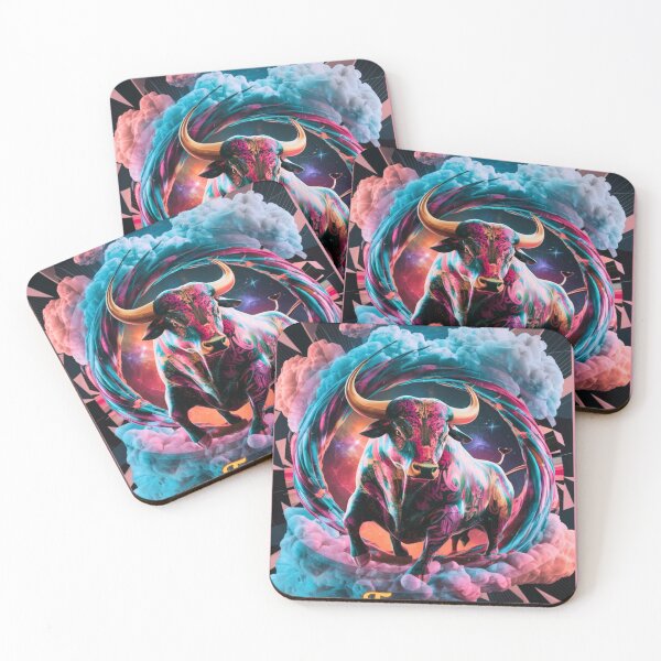Item preview, Taurus Zodiac. whimsical bull, celestial bull designed and sold by ZodiacWonders.