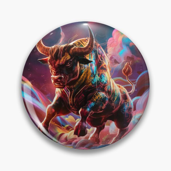 Item preview, Taurus Zodiac. whimsical bull, celestial bull designed and sold by ZodiacWonders.