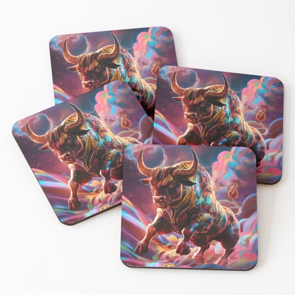 Item preview, Taurus Zodiac. whimsical bull, celestial bull designed and sold by ZodiacWonders.
