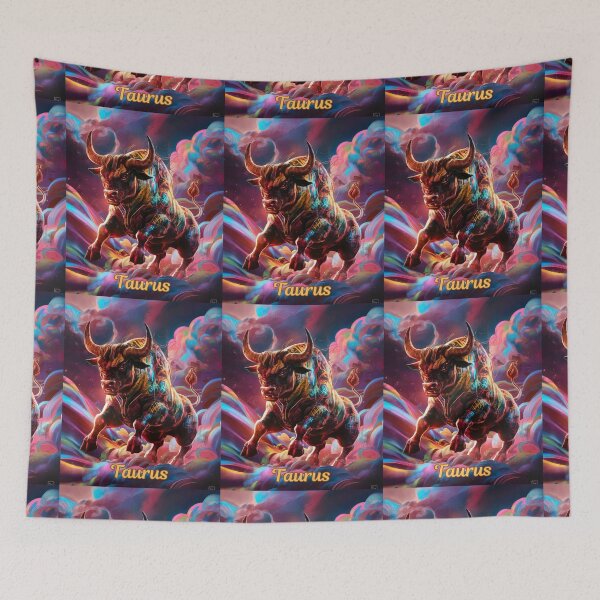 Item preview, Taurus Zodiac. whimsical bull, celestial bull designed and sold by ZodiacWonders.