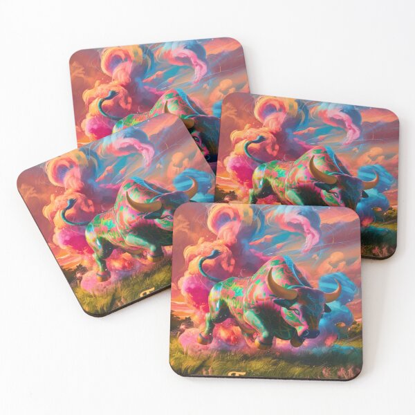 Item preview, Taurus Zodiac. whimsical bull, celestial bull designed and sold by ZodiacWonders.