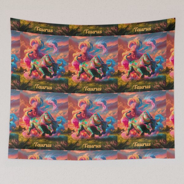 Item preview, Taurus Zodiac. whimsical bull, celestial bull designed and sold by ZodiacWonders.