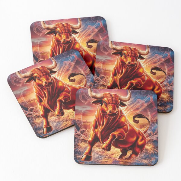 Item preview, Taurus Zodiac. whimsical bull, celestial bull designed and sold by ZodiacWonders.