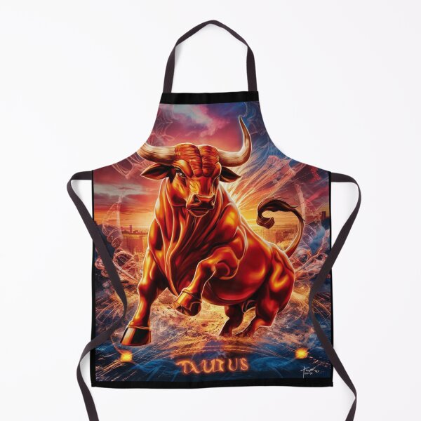 Item preview, Taurus Zodiac. whimsical bull, celestial bull designed and sold by ZodiacWonders.