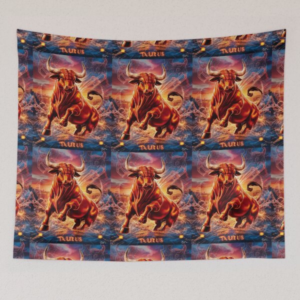 Item preview, Taurus Zodiac. whimsical bull, celestial bull designed and sold by ZodiacWonders.