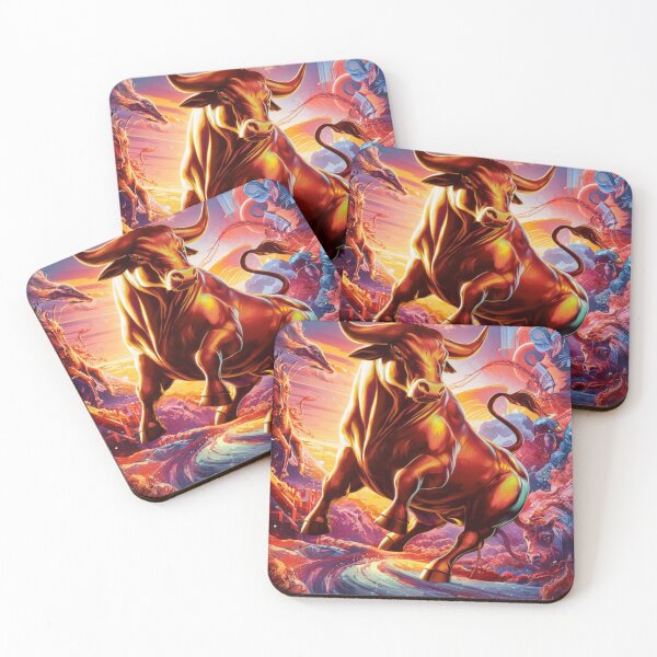 Item preview, Taurus Zodiac. whimsical bull, celestial bull designed and sold by ZodiacWonders.