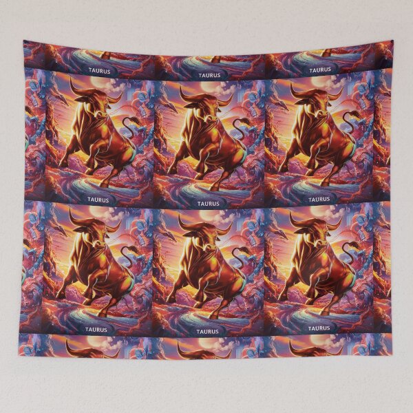 Item preview, Taurus Zodiac. whimsical bull, celestial bull designed and sold by ZodiacWonders.